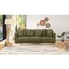 CONSTANCE 4-seater Fixed Sofa - Green Fabric - Solid Wood Legs - L 212 X H 87 X D 93 Cm