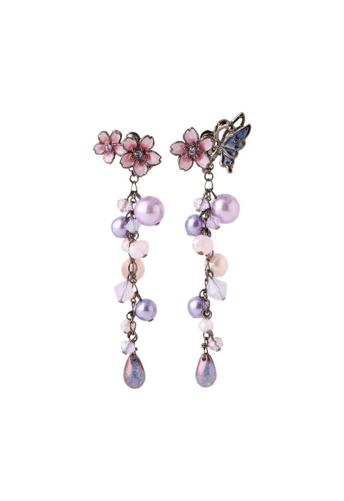 Cherry Blossom and Butterfly Motif Earrings SAME1498 XV [Anna Sui]