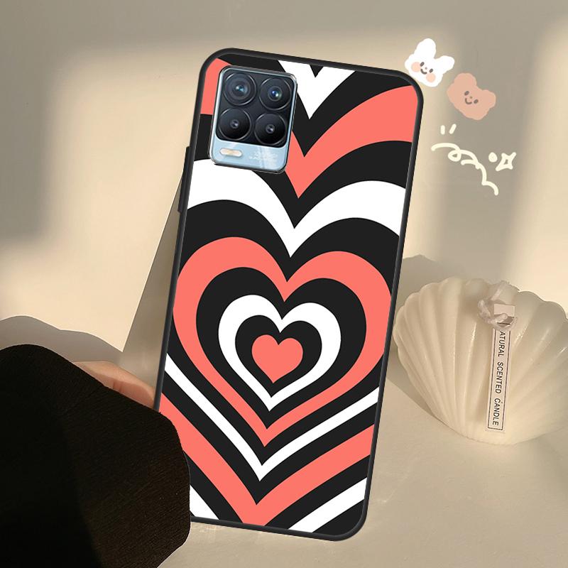 Latte Love Tunnel Brown Heart Case For Realme C75 C63 C61 C55 C51 C53 C25 C65 C67 C71 11 12 13 14 15 Pro Plus GT6 GT7 Pro