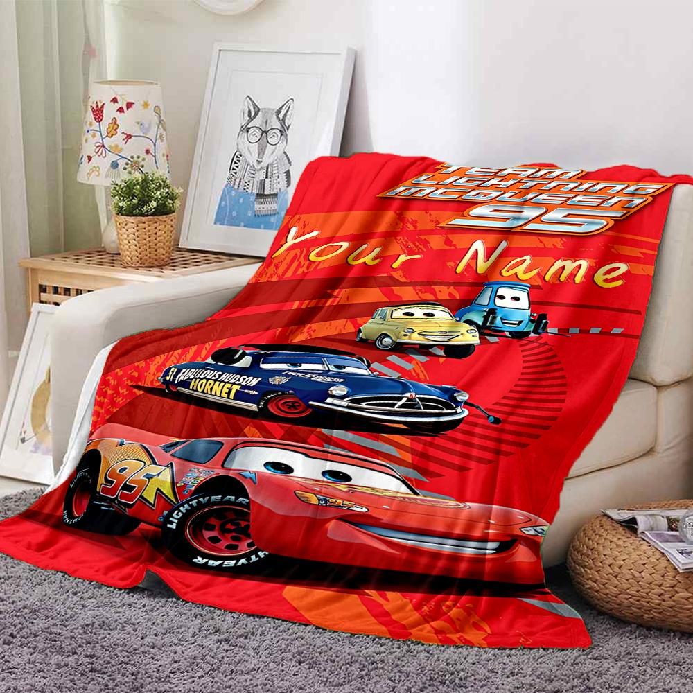 Custom Name McQueen's Race Day blanket for Couch & Bed, Plush Cozy Fuzzy Blanket Super Soft & Warm Blankets for Fall and Winter. 0908470