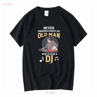 DJ Never Underestimate An Old Man Who Is Also A DJMens Classic Tee Vintage Washed Graphic Comfortable Versatile