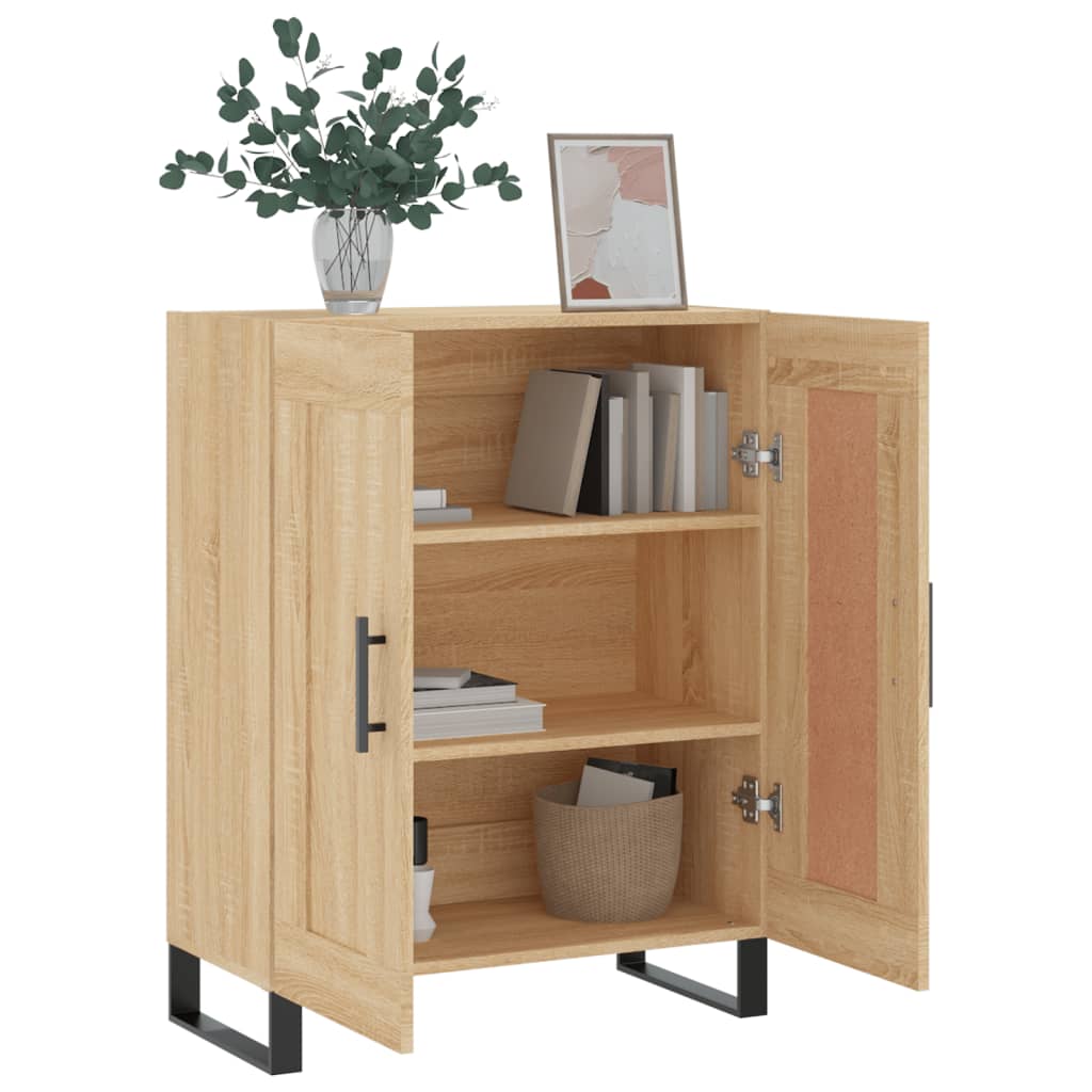 Sideboard in Sonoma Oak Finish 27.4 x 13.4 x 35.4 in (69.5 x 34 x 90 cm) Engineered Wood