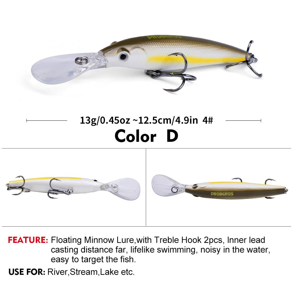 Bionic Floating Minnow Lure, 12.5cm, 13g - Durable Artificial Fishing Bait (DW611)