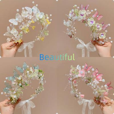 Girl's Headband, Flower Wreath, Headband, Braided Hair, Fairy Headdress
