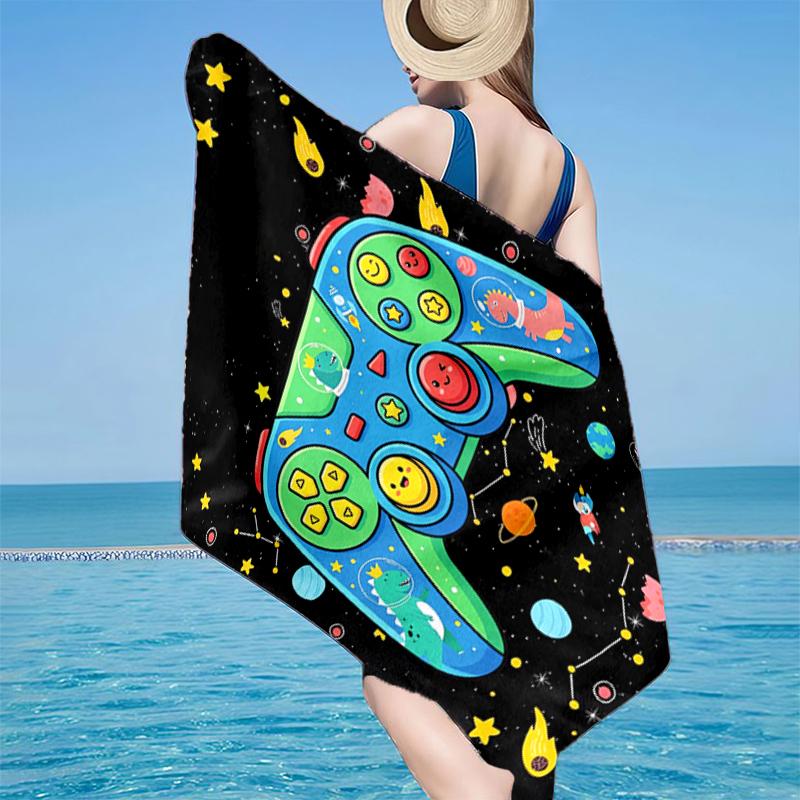 Buntes Gaming-Abenteuer Strandtuch, Superweiche Mikrofaser, Geschenk für Sie/Ihn, Geburtstag, für Pool, Strand, Reisen, Heimdekoration Fan-Geschenke