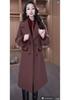 French-Style Mid-Length Jacket for Autumn/Winter: Fleece-Lined, Thickened, Slimming, Lapel, Long-Sleeved, Fashionable Mother’s Coat