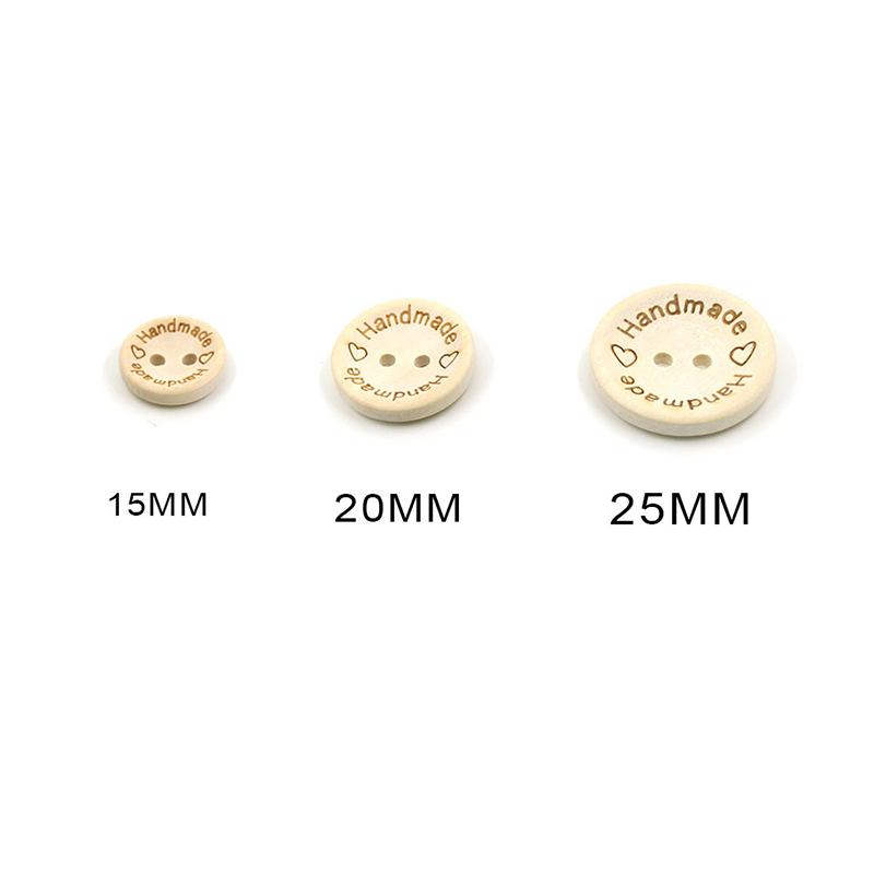 20pcs 2 Holes Natural Wooden Buttons for Clothes Decorative Button Diy Handmade 2 Eyelets Bottons Sewing Accessories3