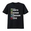T-shirt Donna Luogo di Nascita Terra Razza Umana Libertà Umana Nera 2XL vintage Lavata abbigliamento firmato Leggermente Traspirante grafica