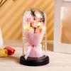 Acrylic Dome Rose Eternal Flowers LED Light Simulation Flower Decor Starry Sky Bouquet  Gift