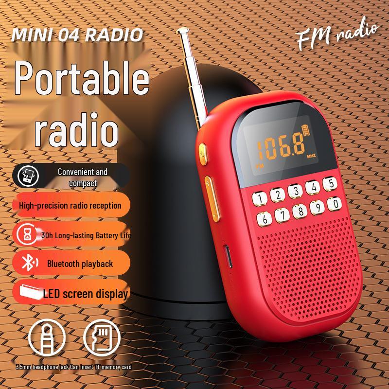 

Mini Bluetooth Rechargeable FM/AM Radio with Card Slot червоний