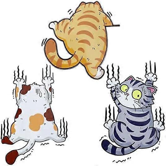 3 Pieces Cat Car Sticker, Car Stickers, Car Stickers, Kawaii Stickers, Humor Car Stickers, Scratch Pet Cat Car Stickers, Suitable for Cars, Trucks