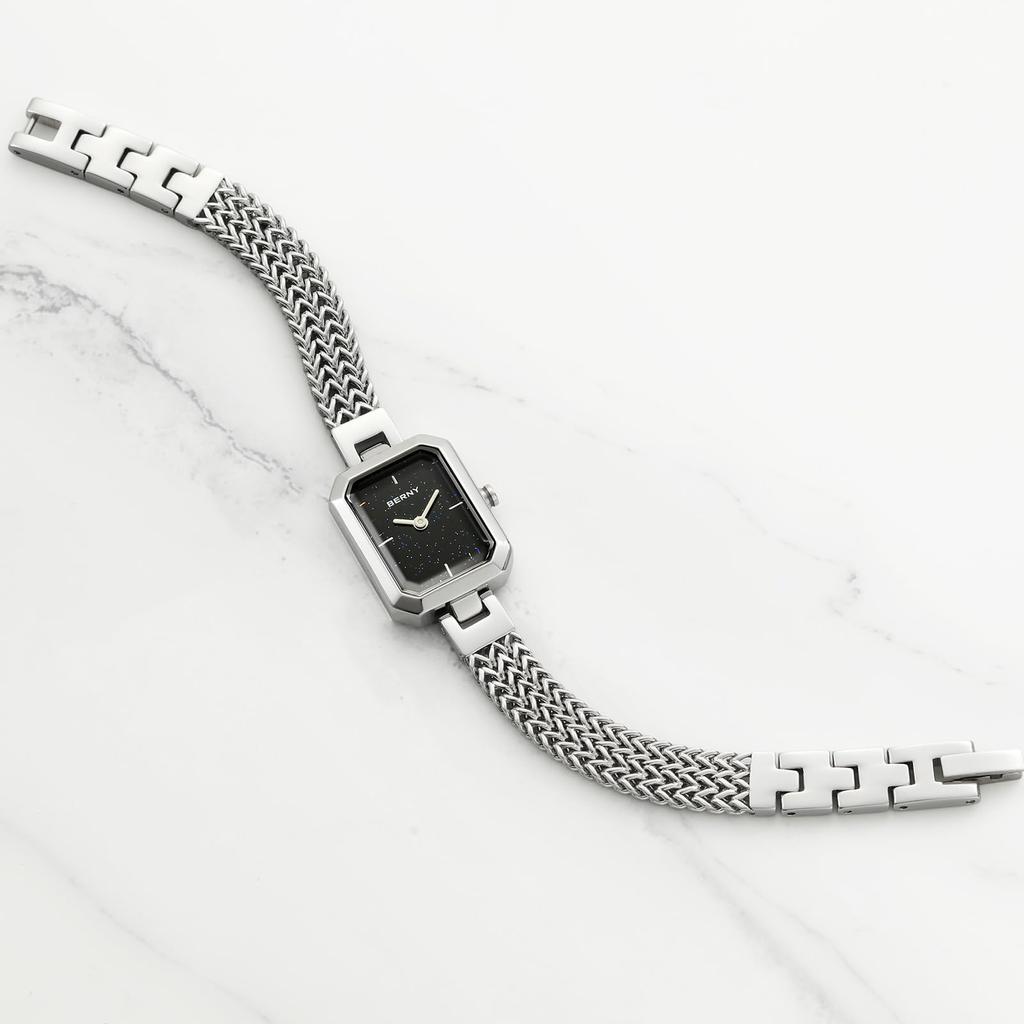 BERNY Watch Ladies Women Quartz Watch Ladies Watch Rectangle Mini Watch Fashion Minimalist Watch 3 ATM Water Resistant Stainless Steel Detachable