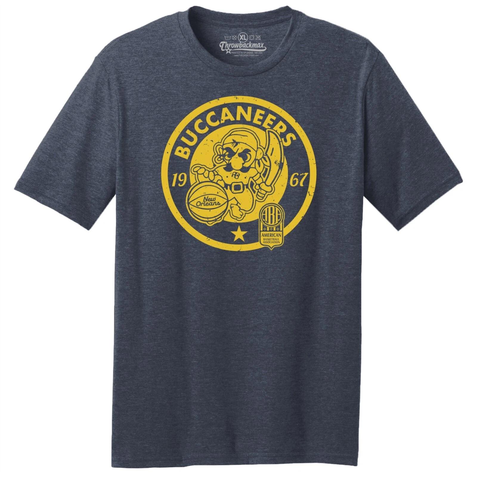 New Orleans Buccaneers 1967 ABA Basketball TRI-BLEND Tee Shirt - Green Heather S