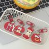 Funny Face Cartoon Red Apple Keychain For Keys Bags Backpacks Cute Gift Idea Durable Plastic Key Ring With Playful Design