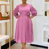 New Spring Fashion Solid Color A-Line Dress for Women Plus Size Elegant Casual Party Dress
