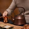 Chinese Retro Copper Teapot, Handmade Pure Copper Kettle for Boiling Water, Tea Art Teapot, Large Capacity Copper Pot, 1L