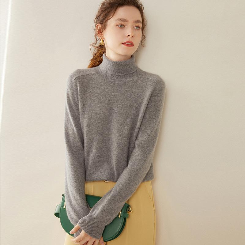 

2025 Women s High Neck Loose Knit Cashmere Sweater S