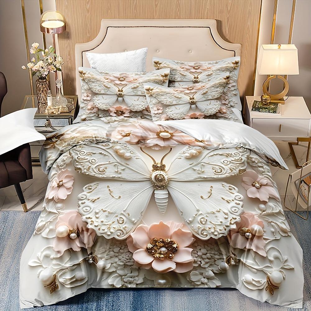 

Butterflies Bedding Set Duvet Cover Set Quilt Cover With Pillowcase For Bedroom Decor Birthday Gift Halloween Christmas Gift EU Single135x200cm