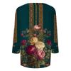 Trendy Vintage 3/4 Sleeve Top For Women,Ladies Casual Three Quarter Sleeve Round Collar Printed T-Shirt Blouse