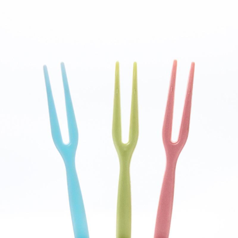 50 Pcs Cartoon Two-tooth Household Cute Disposable Fruit Forks