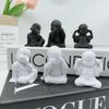 Three-Piece Zen Three Nonnes Statue Set, 3D Printed Zen Little Monks, Three Little Monks Who Don'T Listen, Don'T Look, Don'T Speak, Creative Bu
