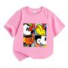 Kids Boys Girls Crew Neck Short Sleeve 100% Cotton T-shirt, Cute Cartoon Mouse Pop Art Print Casual Soft Breathable Summer Basic Tee for Children Dail