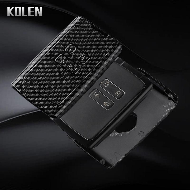 ABS Koolstofvezel Autosleutelhoesje Cover Voor Renault Koleos Captur Megane Clio Scenic Talisman Arkana Voor Dacia Sandero