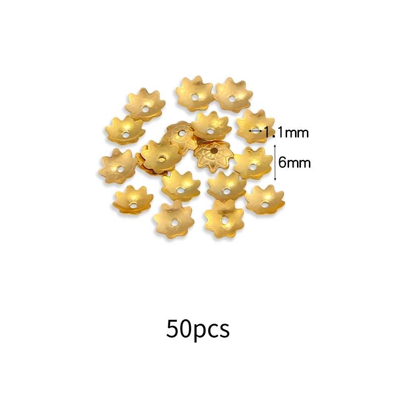 50Pcs Gold Bead Caps Metal Spacer Bead Covers Jewelry Making Findings For Bracelet Necklace Diy Craft