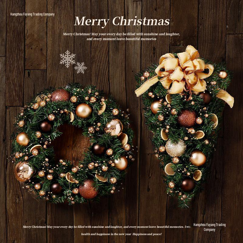 Décoration de Noël en rotin: Couronne, Guirlande, Ornements d'Arbre et Décorations de Porte