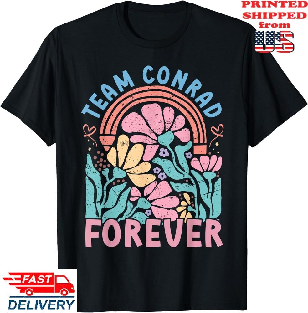 Team Conrad Forever Floral Retro Groovy T-Shirt , Unisex Tee Unisex T-Shirt M