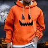 Men's Halloween Hoodie Funny Pumpkin Face Hoodie Scary Long Sleeve Top