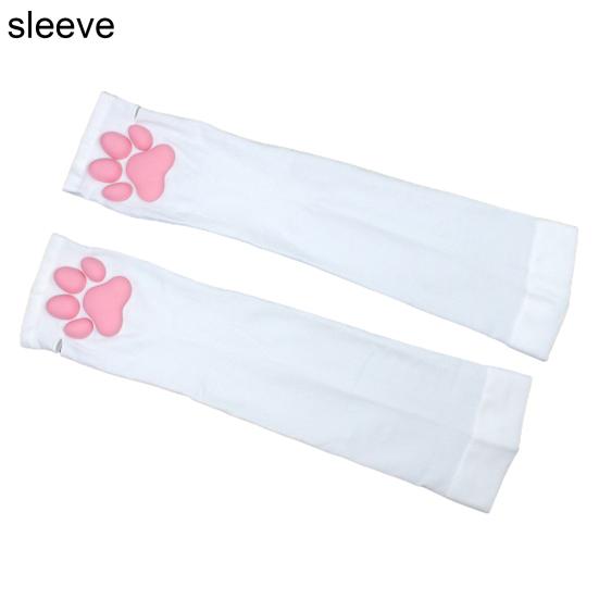 Cat Paw Thigh High Socks for Women 3D Toe Beans Cat Claw Pad Socks Elastic Knee-High Stockings with Silicone Grips Animal Cosplay Outfit