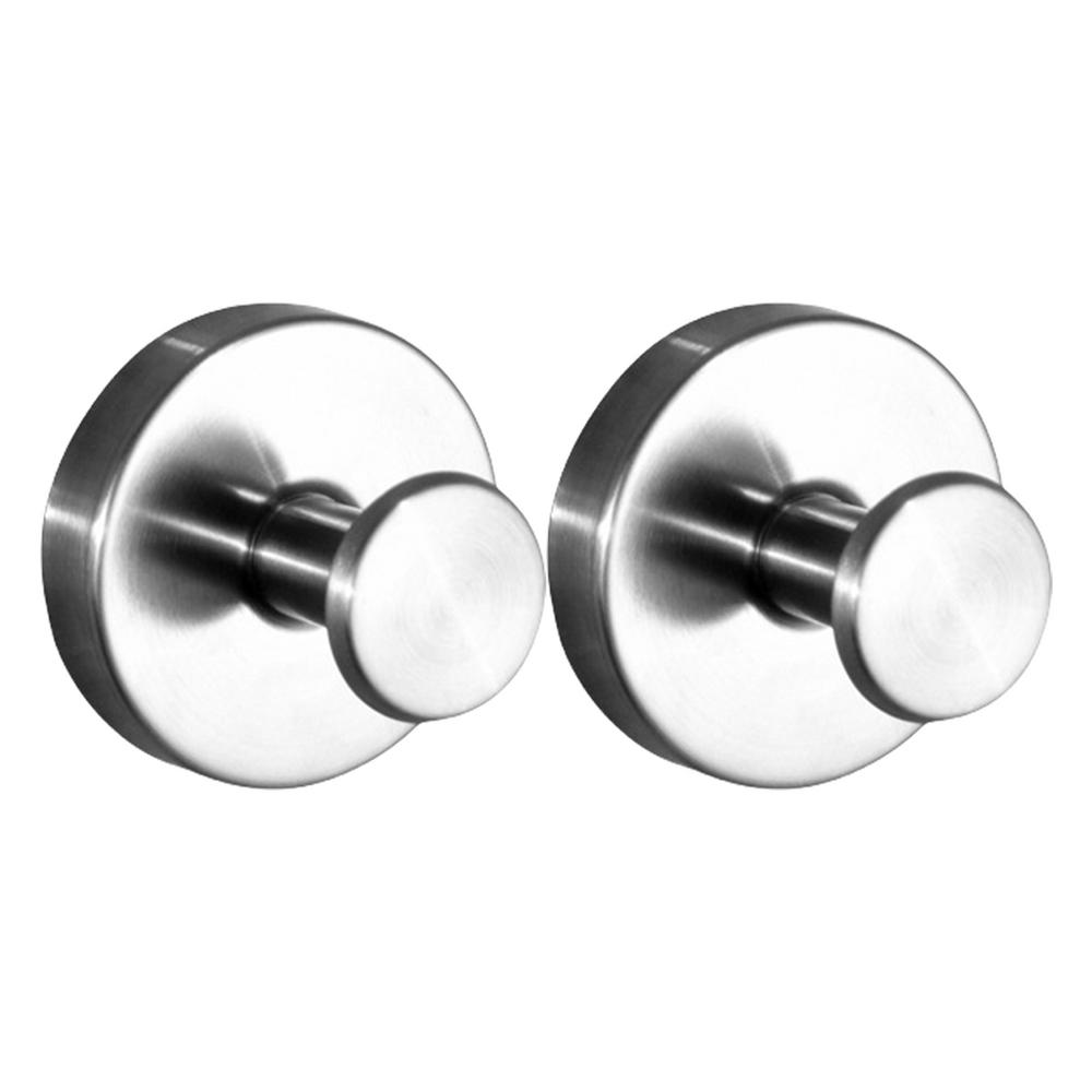 2pcs Stainless Steel Adhesive Wall Hooks Waterproof Shower Hanging Hook Heavy Duty Towel Hook Hanger Bathroom Storage Holder
