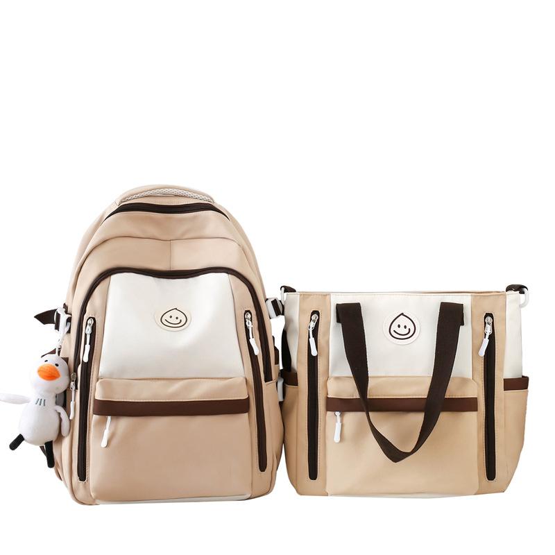 Schoolbag new large-capacity backpack new color matching bag high school student schoolbag women's campus fashion backpack high value simple