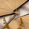 Landscape Handheld Folding Fan Hand Held Fabric Bamboos Fan Hollowed Hand Foldable Fan for Dancing Wedding Decorations
