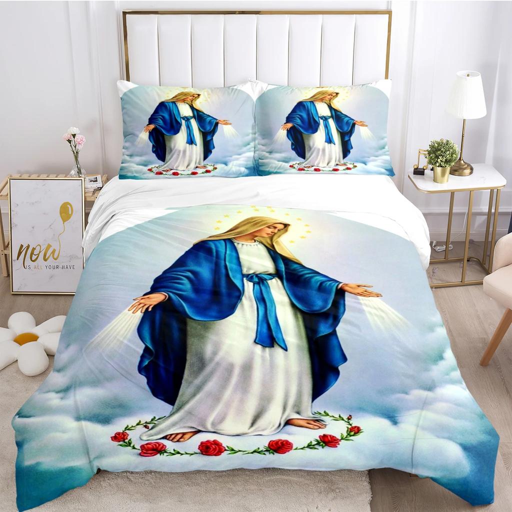 Kind Blesed Virgin MMary All Season Duvet Cover Comforter Bedding Collection Soft Quilt Cover And Pillowcases Singledoublequeenking