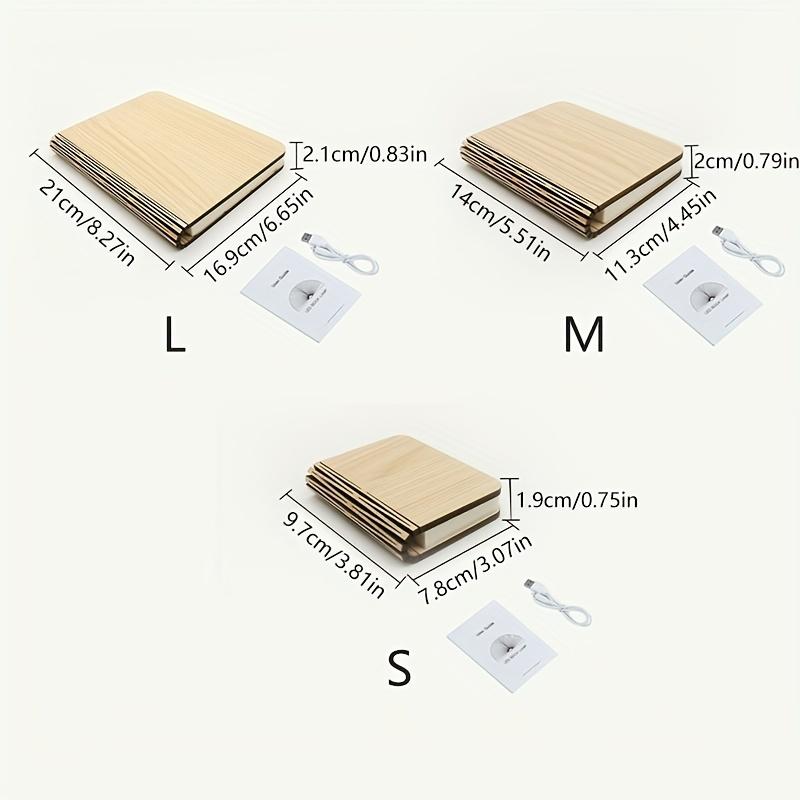 1pc Creative Folding LED Book Lamp - Rechargeable, 3-Color Changing Soft Light, Eye-Care Table Lamp for Bedroom Decor,USB Powered,Warm Ambient Glow