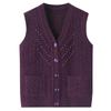 Cardigan Efterår og Vinter Vest Dame Vest V-hals Vest Mellemliggende og Ældre Temperament Elegant Ældre Tøj