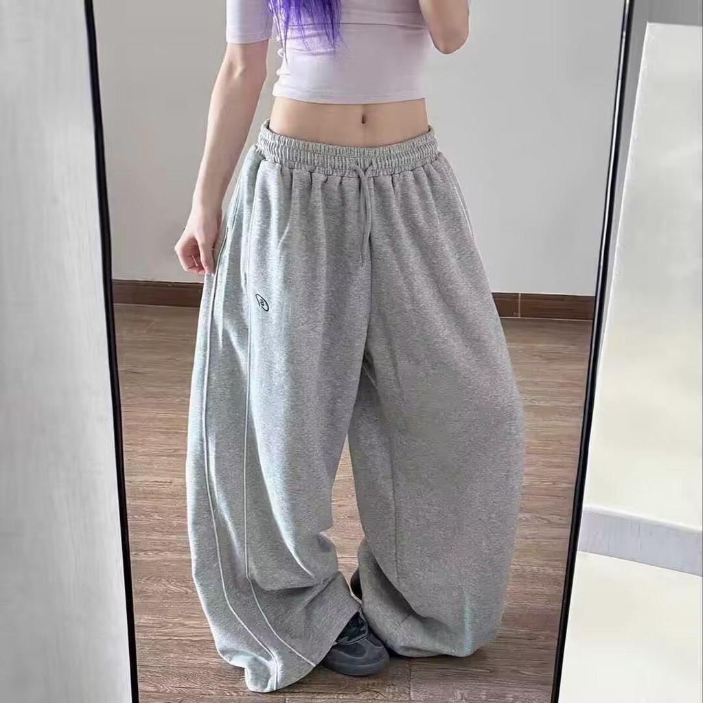 Vintage pruhované tepláky Dámské Streetwear Ležérní Oversized Kalhoty Korejská Móda Harajuku Volné Černé Hip Hop Kalhoty Nové