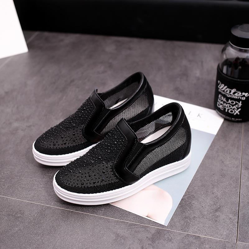 Adidași slip-on din piele moale naturală, cu platformă înaltă - Pantofi casual respirabili pentru femei, stil coreean pentru primăvară și toamnă