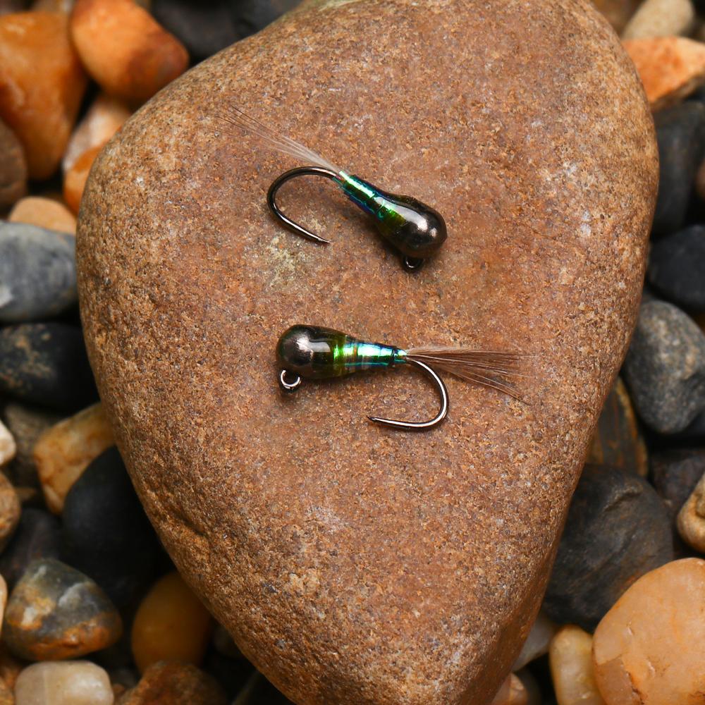 6PCS Perdigon Nymph or Euro Nymph for Weighted Fly Fishing Nymph Fast Sinking Trout, Grayling Fishing Lures