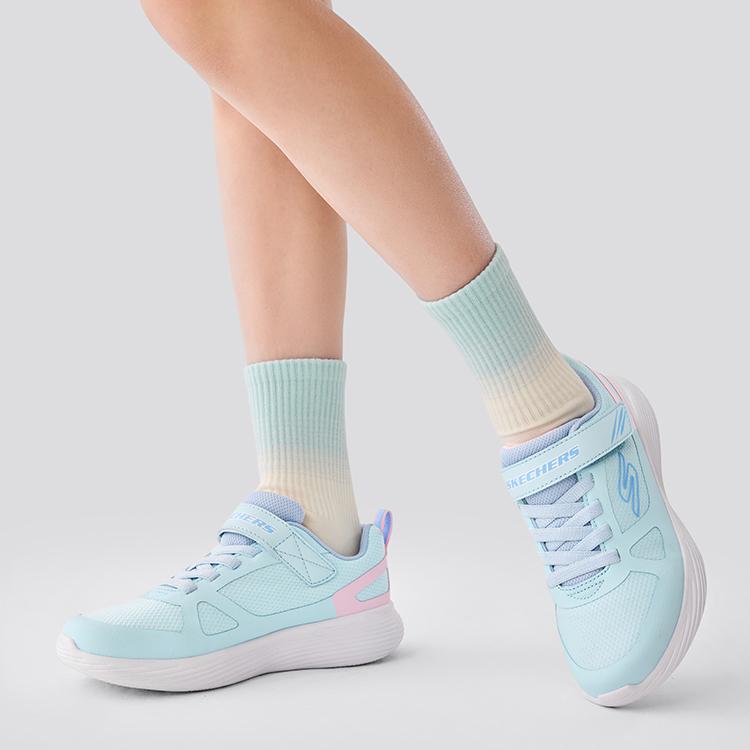 Skechers Girls Comfortable Versatile Classic Cute Dopamine Non-Slip Durable Low-Top Casual Shoes Kids sneaker Blue Pink 303852L-LBPK
