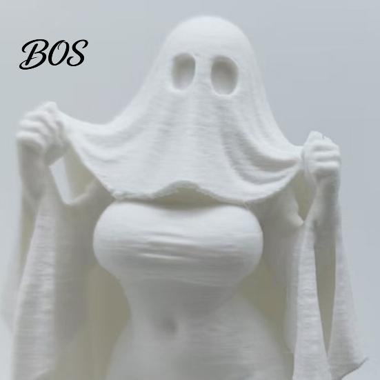 Resin-like Halloween Craft 3D Printed Ghost Bride Statue Ornament, Female Figure Sculpture with Dark Style Ornament Stable Base, Decorative Minimalist