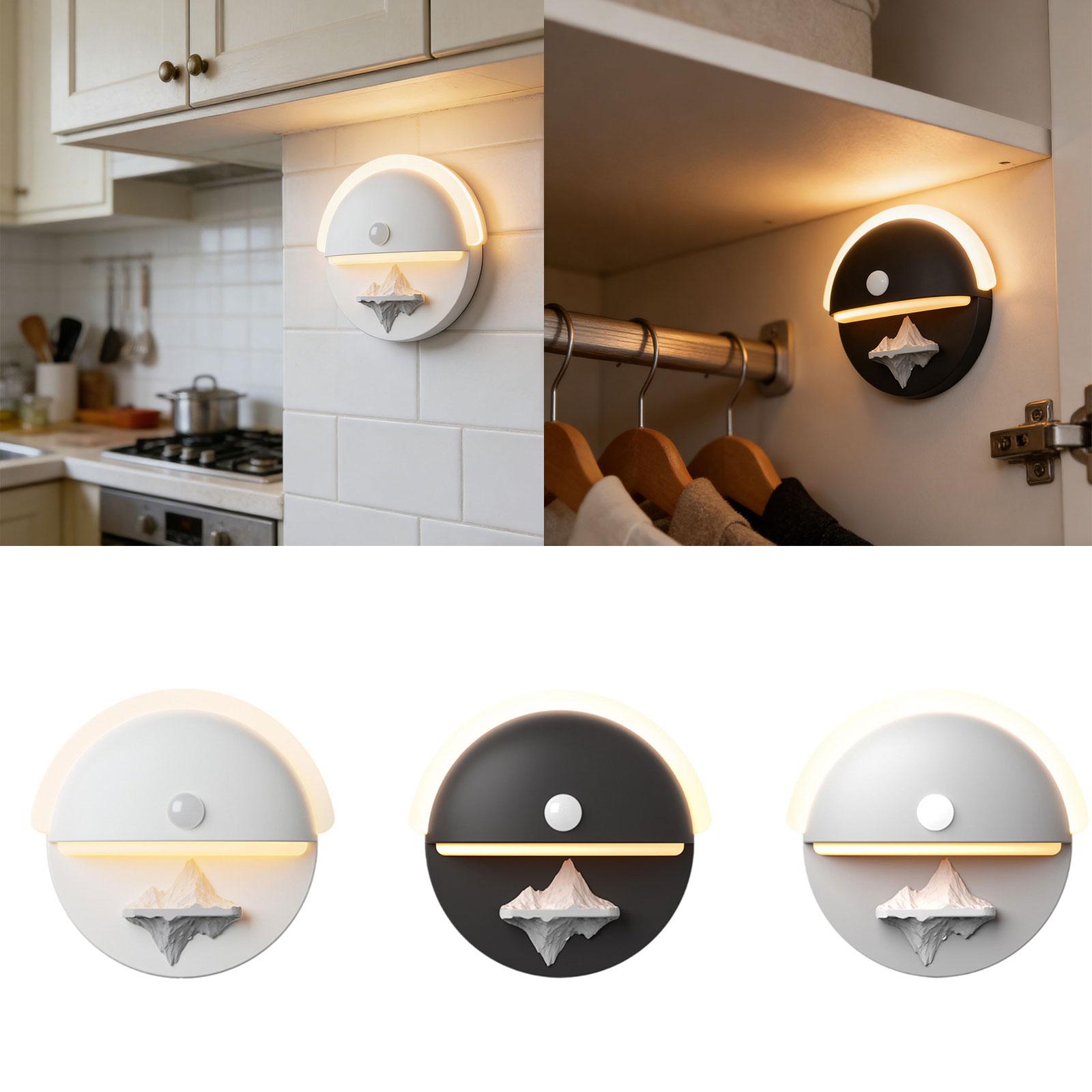 

Rechargeable Motion Sensor LED Night Light Dimmable Wall Lamp Room Lighting for Bedroom Wardrobe Closet Stairs чорний