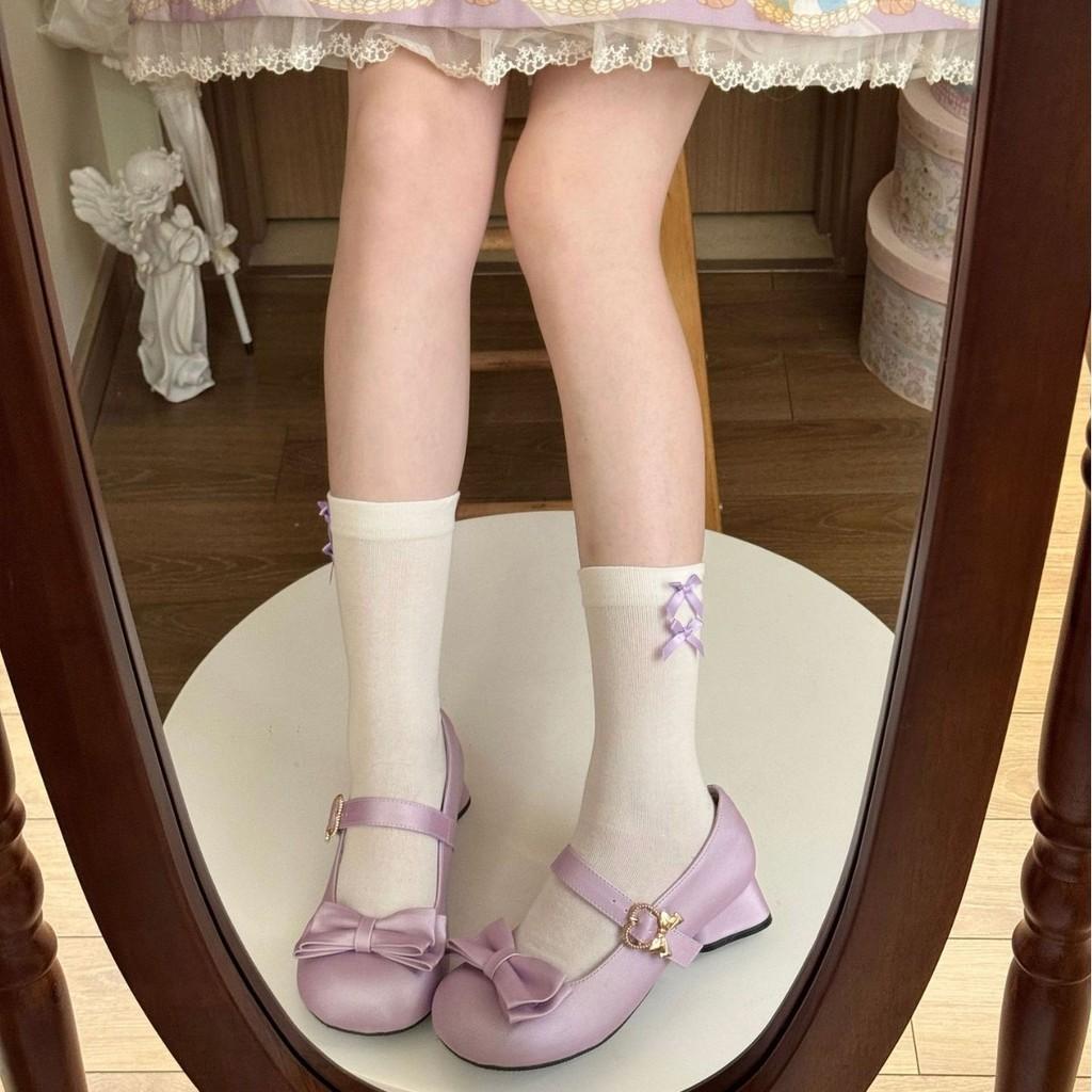 Cotton Lolita Socks With Sweet Side Bow For Girls Spring Summer Fashion