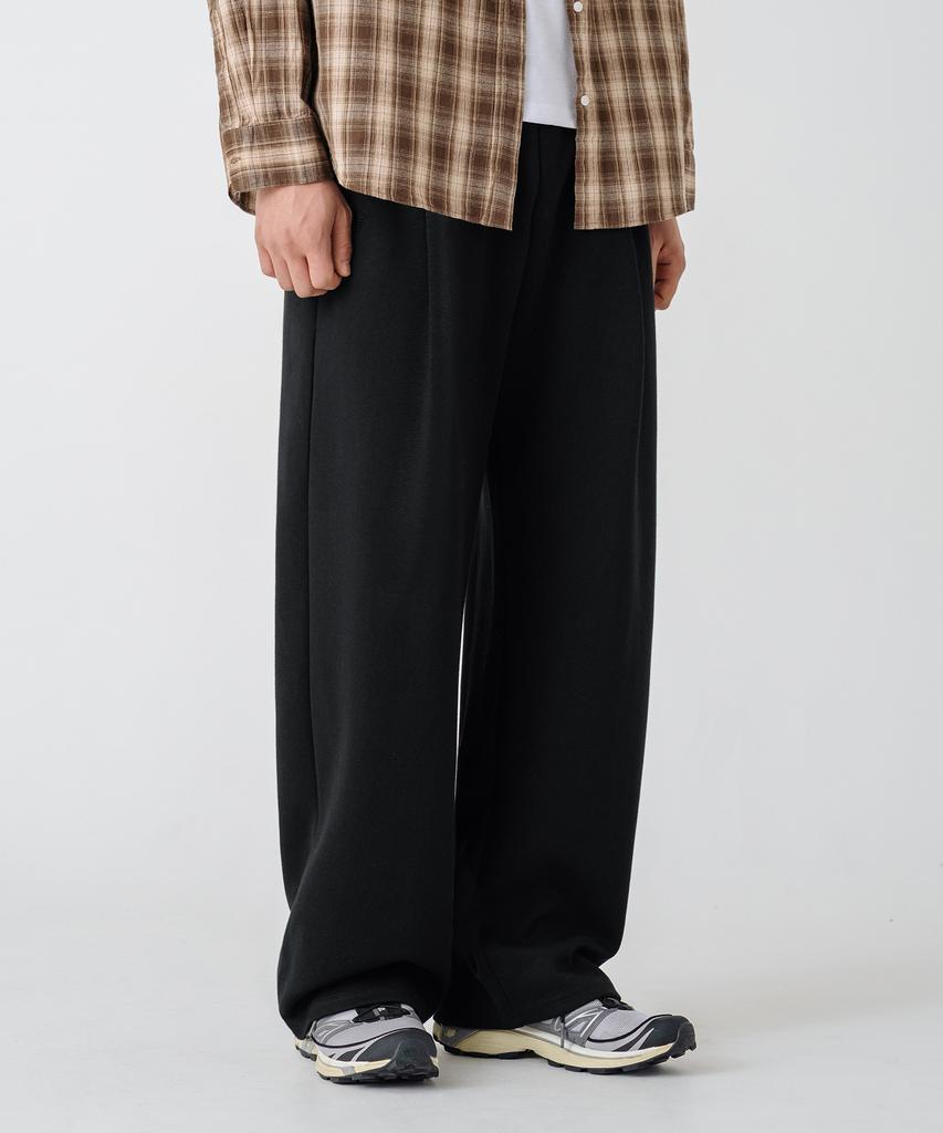 LEMAIN SECOND One-Pleat Wide Sweatpants [Black] (B Type)