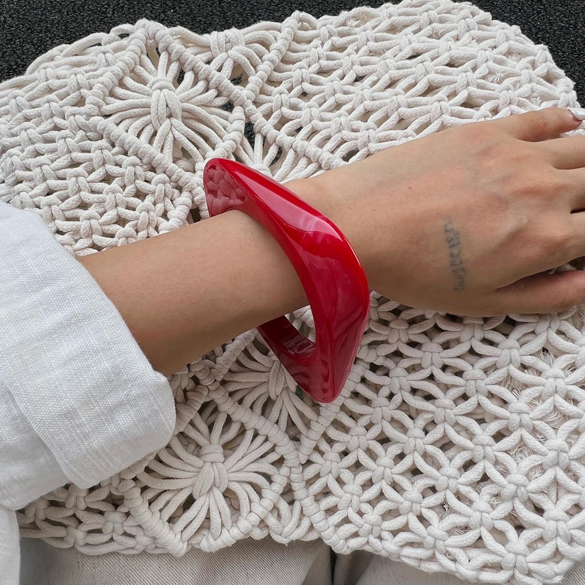 

Ingemark 3 Styles Boho Resin Acrylic Bangles for Women 2026 New Fashion Vintage Irregular Wide Springs Bracelets Women Jewelry