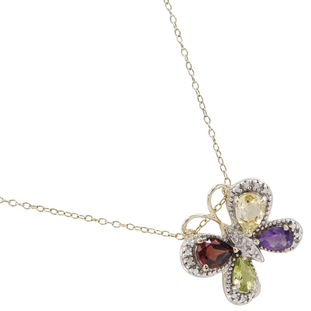 

Butterfly motif Necklace Silver925/Rhinestone 3.6g Women Used