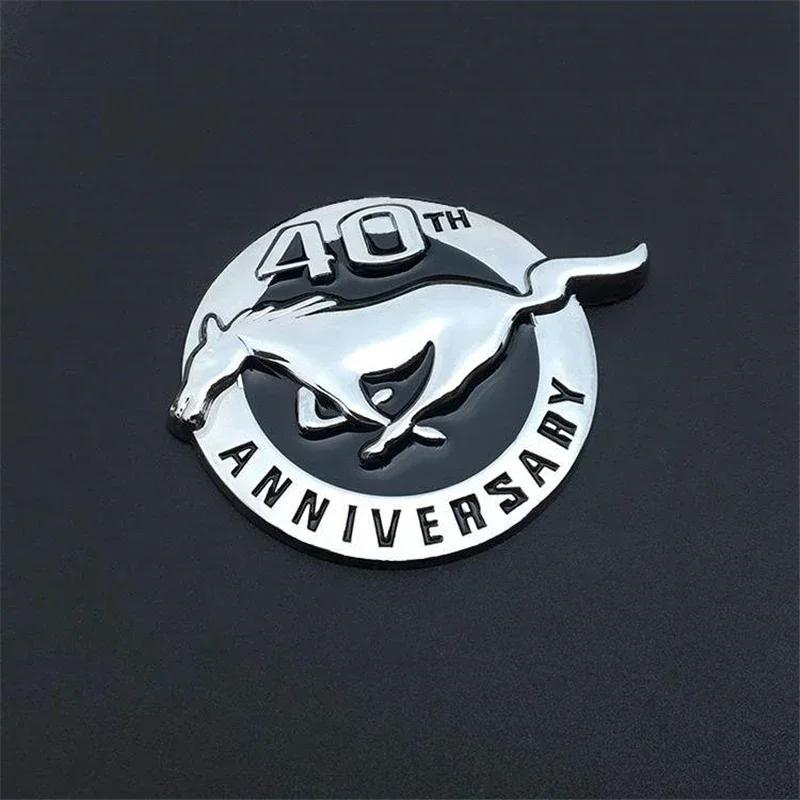 Car Sticker 8X7CM Car Accessories Running Horse 40TH ANNIVERSARY Logo for Ford Shelby GT Emblem Metal Badge Rear Turnk Car Stick