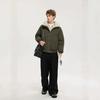 G < Unk > Stone Fur Collar Hooded Cotton Clothes Men'S Winter Thickened Loose Retro Tooling Style Boys Warm Jacket
